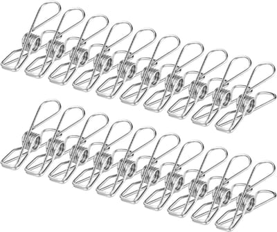 OUYLAF Wasknijpers - roestvrijstalen wasknijpers - wasrek - droogrek - voor Waslijn, Kleding Sok Hanger, Keuken, Kantoor - 60pcs
