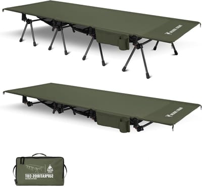 Kampeerbed - Opklapbaar bed - Ontspannen buiten - Verstelbare hoogte - 220x80 cm - Groen