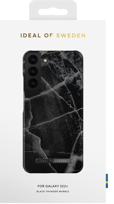 ideal of sweden fashion case geschikt voor samsung galaxy s22+ black thunder marble