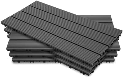 Terrastegels WPC - Balkontegels Kliktegels - Terras Aanleggen - Praktisch Drainagesysteem - 42 stuks 7 m2 - Antraciet