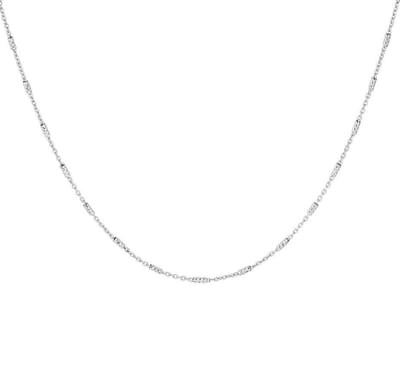 YO&NO - Ketting -  Zilver - Anker - Staafjes -  1,3mm - 40 + 4cm - Sieraden vrouw - Gerhodineerd - Zilver 925