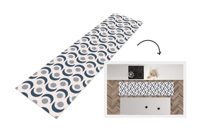 Keukenloper - Loper keuken - Maan - Design - Cirkel - 200x50 cm - Keukenloper vinyl