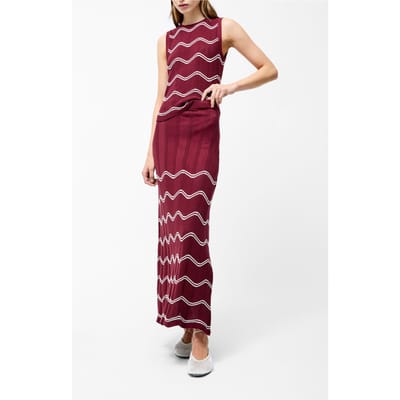 French Connection Trudy Crochet Skirt Summer Burgundy/summ Maat: XS | Maxi Rokken Outlet | Dames | Bordeaux