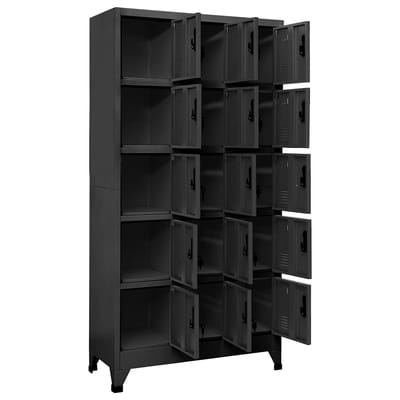 vidaXL - Lockerkast - 90x40x180 - cm - staal - antracietkleurig
