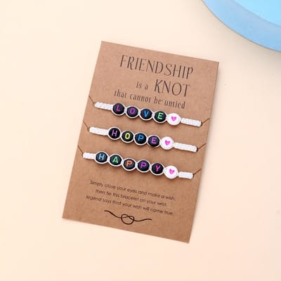 Vriendschapsarmbandjes voor 3 met "Love Hope Happy" - Regenboog - BFF Armbandjes Cadeau - Pax Amare