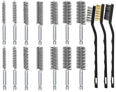 WiseGoods Premium Boormachine Staalborstel Set 16 Stuks – RVS Draadborstels Met 1/4 Inch Zeskant Bit - Staalborstels - Klussen