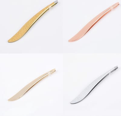 4 Stuks Pincet Set – RVS – Roségoud, Goud, Goud glitter, Zilver glitter