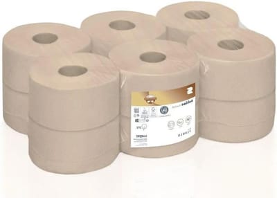Toiletpapier Grote Rol - Zacht Papier - Dagelijks Gebruik - 100% Gerecycled Materiaal - 12 Rollen 720 Vel - Beige