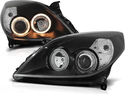 Koplampen dual halo rims OPEL VECTRA C 09 05-08 ANGEL EYES ZWART