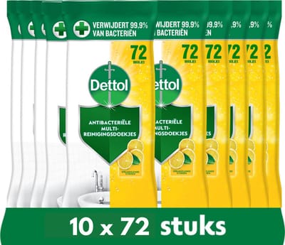 Dettol Doekjes Citrus 72st - 10 Stuks - Voordeelverpakking