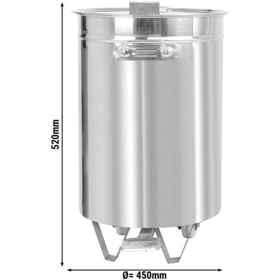 GGM Gastro Abfallbehälter mit Hubdeckel & Fusspedal - 75L - Edelstahl Zilver