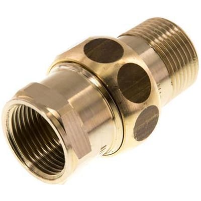 Rp 3/4'' x R 3/4'' F/M Messing Borstnippel 3-delig met Conische afdichting 16 Bar - FL2S-FM-B-034R-C