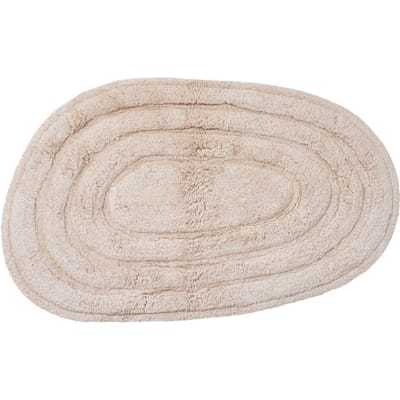 Badmat Oliver - Beige 60 x 100 cm - Zachte Katoenen Badmat met Organisch Patroon
