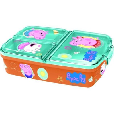 Peppa Pig Broodtrommel 3 vakjes - 18,5x15 cm - Brooddoos - Lunchbox