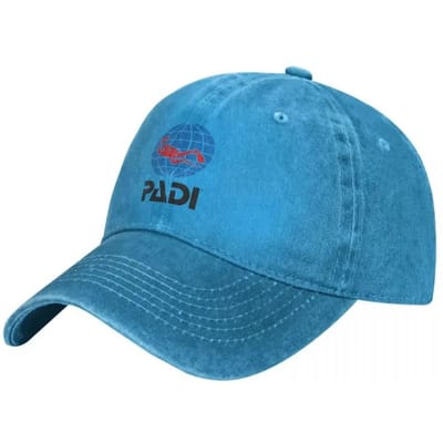 Casquette de Baseball Padi Washed Plongeur Scuba Logo Populaire Casquette Trucker Vintage Été Unisexe-Adolescents Design Kpop Casquette Snapback Adjustable blue