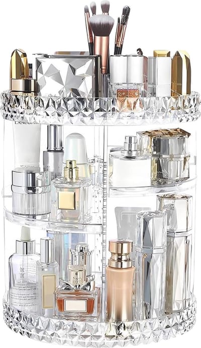 Rheme Make-up Organizer - 360° Draaibaar - Verstelbare Lagen - Diamant Design