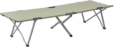 Opklapbed Ligbed - Kampeerbed Veldbed - Outdoor Ontspanning - Inclusief Draagtas - 193 x 64 x 40 cm - Beige