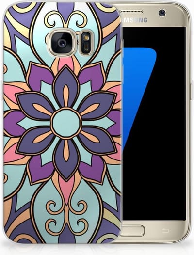 Samsung Galaxy S7 TPU Case Purple Flower