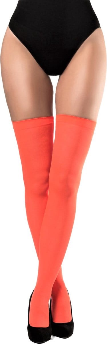Partychimp Kousen Dames voor bij Carnavalskleding Dames Carnaval Accessoires Verkleedkleren Volwassenen WK Voetbal EK Voetbal Koningsdag - Polyester - Neon Oranje - One-size