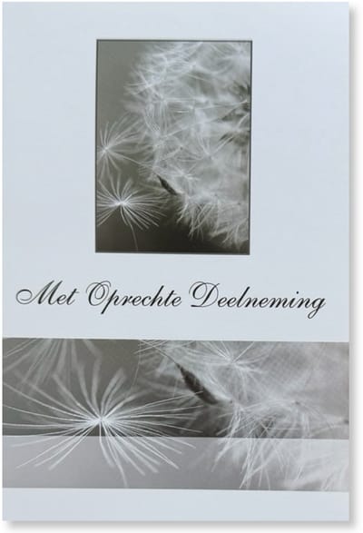 Cards & Crafts Condoleancekaart - Met Oprechte Deelneming Wenskaart - 12 x 17 cm - gevouwen kaart Inclusief envelop