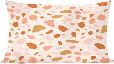 Sierkussens - Kussentjes Woonkamer - 60x40 cm - Terrazzo - Patroon - Kleurrijk - Zalm