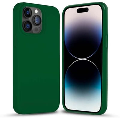 Coverzs Solid silicone case geschikt voor Apple iPhone 14 Pro Max (groen) - iPhone 14 Pro Max hoesje groen - iPhone 14 Pro Max case geschikt voor Apple - Luxe siliconen hoesje met 3-laags bescherming