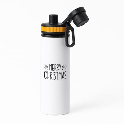 Hacebo® - Kerst merry christmas waterfles met draaidop oranje - Kerstmis - Kerst beker - winter - kerst - christmas - kerst cadeau - water fles - 850ML