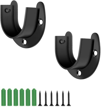 Dailygoods- Buissteun - Set van 2 - 38mm Opening - Roestvrij Staal - Kledingstang Houder - Antivuil en Schokbestendig - Eenvoudige Installatie - Kledingroede