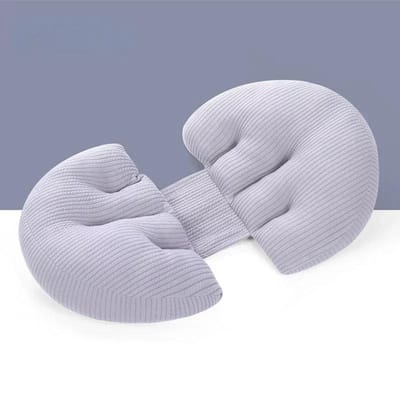 Oreiller pour femmes enceintes, simple, couleur unie, en forme de U, soutien de la taille et de l'abdomen, coussin de protection pour le sommeil latéral, oreiller de maternité pour le corps gray