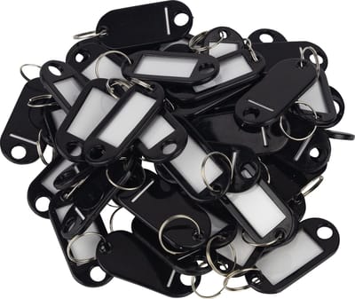 Sleutellabels - Sleutellabel - Sleutelhangers - Sleutelhanger - Zwart - 50 Stuks