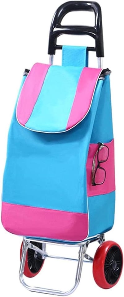 Opvouwbare Winkelkar - Boodschappentrolley - Boodschappen Vervoeren - Met Thermische Voering - 34x18x53cm - Grijs