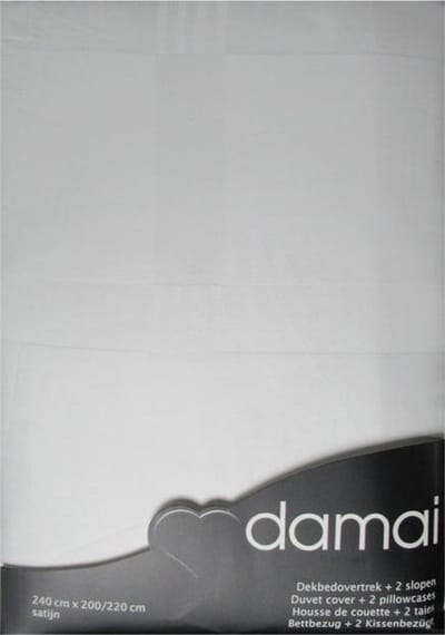 Damai SatinSquare Dekbedovertrek - Litsjumeaux - 240x200/220 cm - Wit