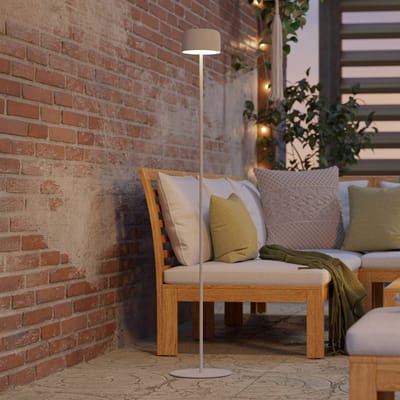 EGLO Roccanova-L Staande lamp - Oplaadbaar (tot 22 uur licht) - Solar - 120 cm - Wit - Draadloos - Dimbaar - Binnen en Buiten