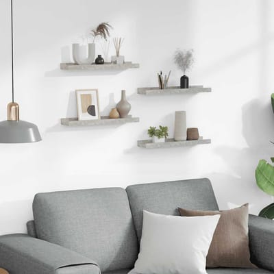 vidaXL - Wandschappen - 4 - st - 40x9x3 - cm - betongrijs