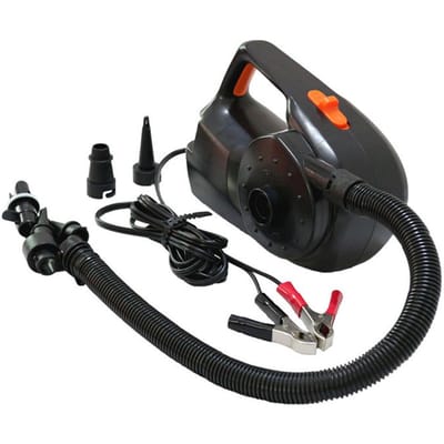 Pompe à Air gonflable électrique de pompe rechargeable de voiture de 12V 100W pour le bateau de Kayak piscine coussins d'air boule Auto Portable noir
