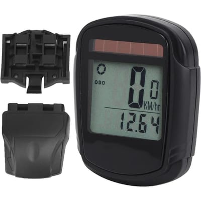 Ordinateur de Vélo Solaire Sans Fil PVC VTT Route Étanche Lumineux Compteur de Vitesse Accessoire de Cyclisme gray