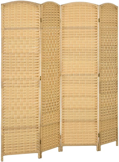 HOMCOM-Kamerverdeler-Polypropylène-180x1,7x180cm-Bois naturel