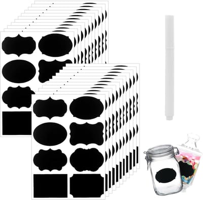 Dailygoods- Keukenetiketten 184 stuks - Waterdicht - Herbruikbaar - Zelfklevend - PVC - Inclusief witte pen - Labelset
