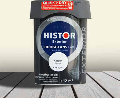 Histor Exterior Lak Hoogglans 0,75 liter - Katoen (Ral 9001)