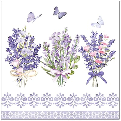 Ambiente Servetten Lavendel - 20x stuks - 3 laags - 33 x 33 cm - bloemen thema - lente - wegwerp servetjes - lunchservetten