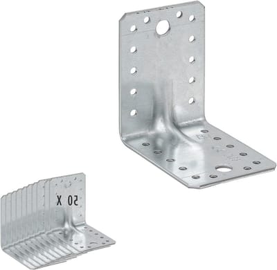 Hoekverbinders Zware Lasten - Montagebeugels Staal - Houtconstructies Versterken - Sendzimir Verzinkt Staal - 105x105x90 mm - Staal