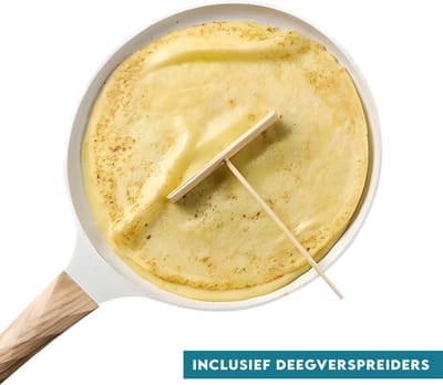 Vitasa Pannenkoekenpan Inductie - Pancake Pan - Eierpan - Omeletpan - Anti-aanbaklaag - Alle warmtebronnen - Incl deegverdeler