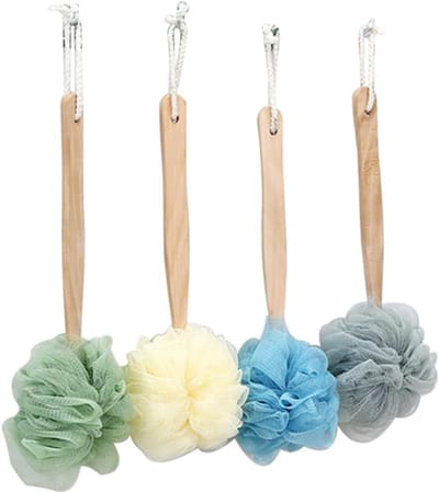 Lichaamsborstel - Lange Steel Rugborstel - Badborstel - Massage Sponsborstel - Verpakking Van 4 - 36 Cm
