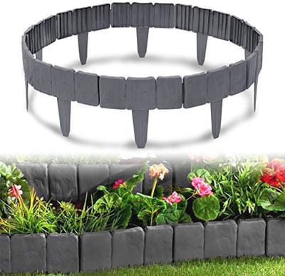 Decoratieve Gazonrand - Tuinrand Systeem in Imitatie Steen 7,5m - Eenvoudige Installatie, Hoogwaardige PP Materialen