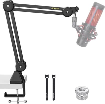Verstelbare Microfoon Boom Arm van Heavy Duty Metaal met Verbeterde Bureauklem en 3/8" naar 5/8" Schroefadapter voor Podcasting, Opnames en Streaming Gaming - BA37