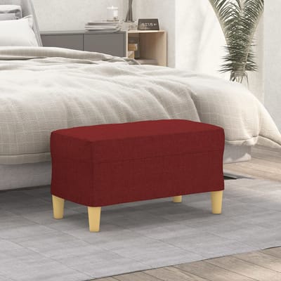 vidaXL - Bankje - 70x35x41 - cm - stof - wijnrood