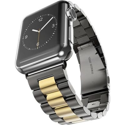 Apple Watch Ultra stalen band (zwart/goud)