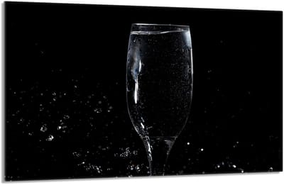TMK ArtDeko Serie - Glazen Beschermplaat - 80x52 - Wijnmotief - Hittebestendig