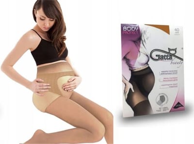 GATTA - Zwangerschapspanty - 40 DEN - Maat L - Golden / Gouden - Dames Panty - Zwanger - Ondersteunende Panty - (1 Stuks)