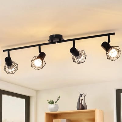 NETTLIFE Opbouwspot - Moderne Plafondspot | Spotje - 4 lichts - L 710 mm - Zwart - Keuken | Woonkamer | Slaapkamer-excl. lichtbron